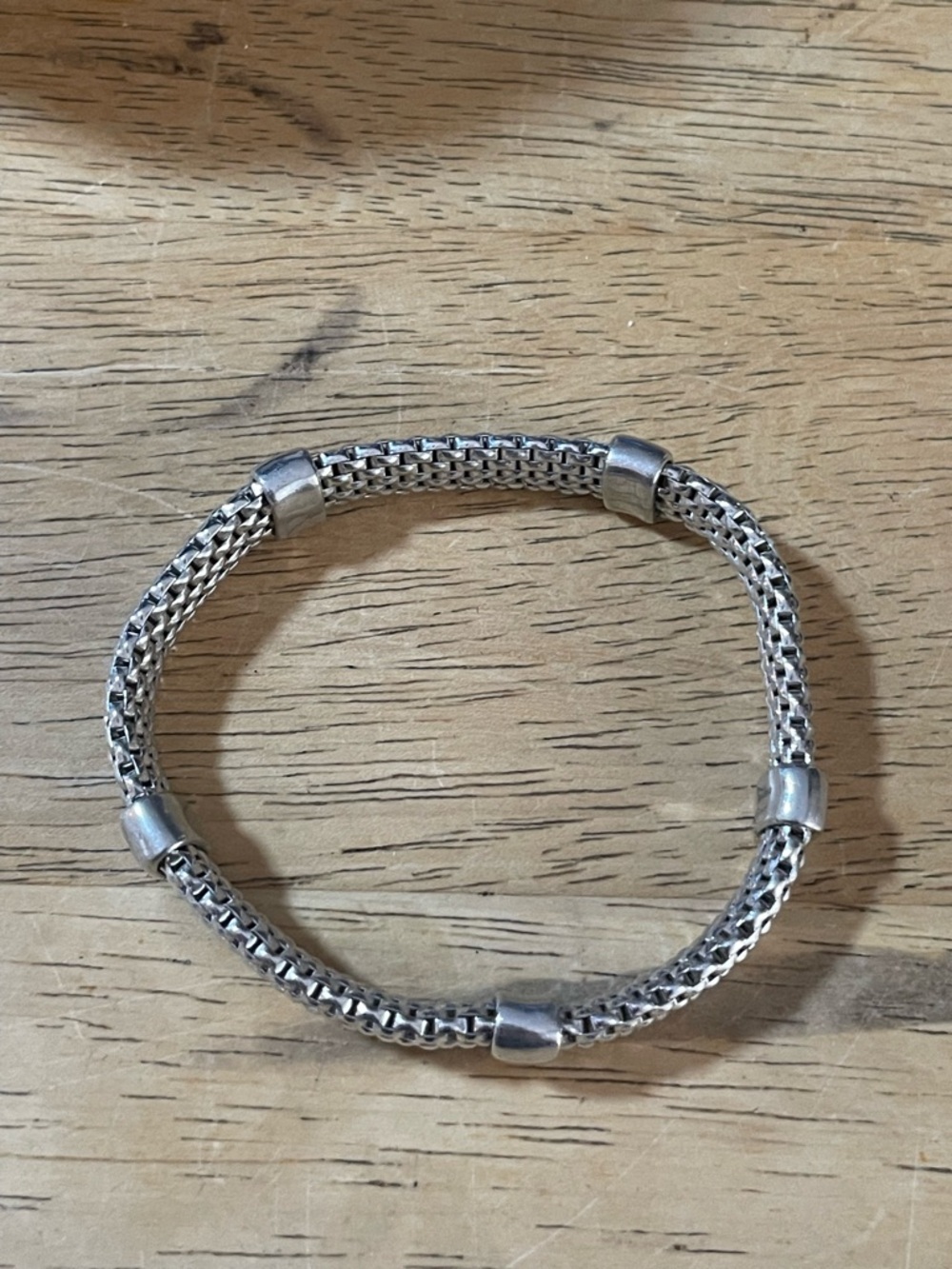 Dyadema Italy Sterling Silver stretch bracelet five station chain mesh 6.25 inch - Picture 12 of 15